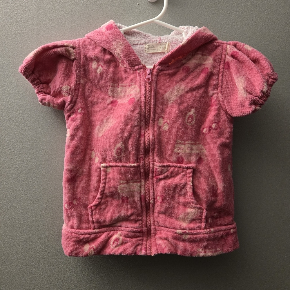Barbie Monica + Andy Terry 100% Organic Cotton Short Sleeve Hoodie 2T Swim Cover